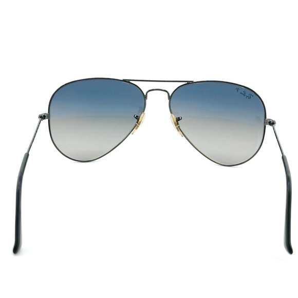 Ray-Ban Polarized Aviator Sunglasses In Gunmetal/Blue, Unisex Size M 55, GUC - Picture 4 of 13